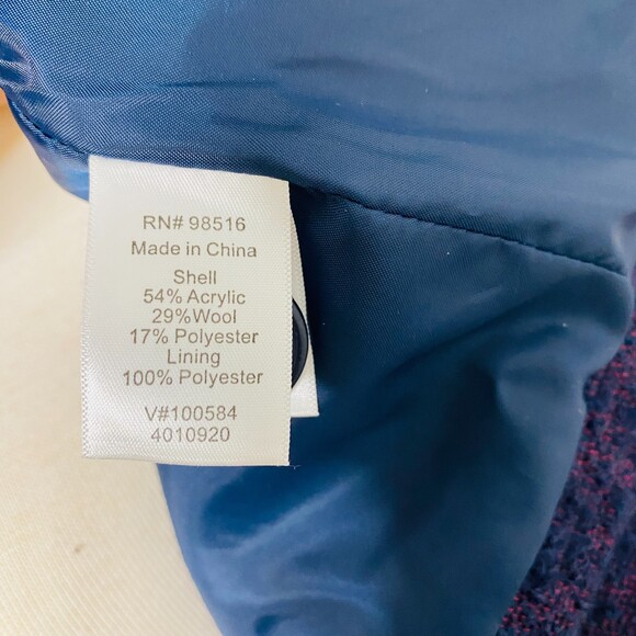 Coldwater Creek Purple Tweed Career Blazer Jacket Womens Acrylic Wool Blend P14 - Picture 8 of 8